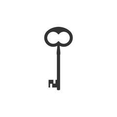 Key icon. Vector illustration, flat design.