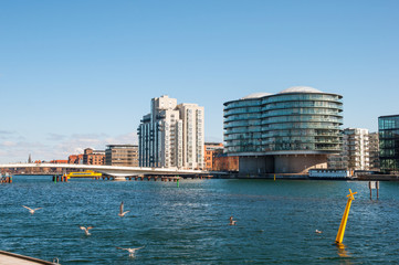 Skyline of Copenhagen in Denmark