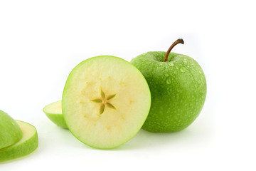 Green apples Isolated on a white background