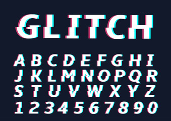 Glitch alphabet letters