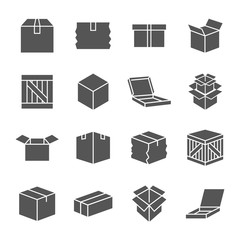 Simple set of box and crates related vector icons for your design. EPS 10
