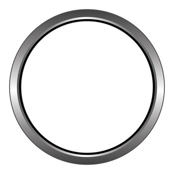 Metal steel ring circular icon. Isolated on white Stock Vector