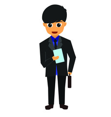 Young businessman flat illustration