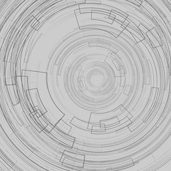 Abstract geometric background with concentric circles Dark circles on a gray background graphic geometric lines Technology futuristic Design element for templates banners web Vector image