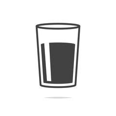 Glass of water icon vector transparent