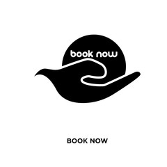 book now icon isolated on white background for your web, mobile and app design