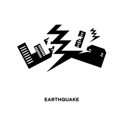 earthquake icon isolated on white background for your web, mobile and app design