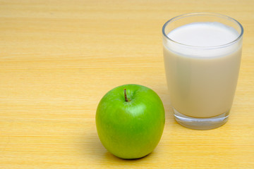 green apple and soy milk