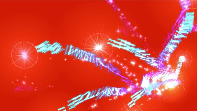 4k Spiral roman numerals characters letters array flying stars stage fireworks,magnetic ribbons space,energy art particle background.