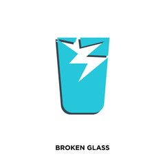 broken glass icon isolated on white background for your web, mobile and app design
