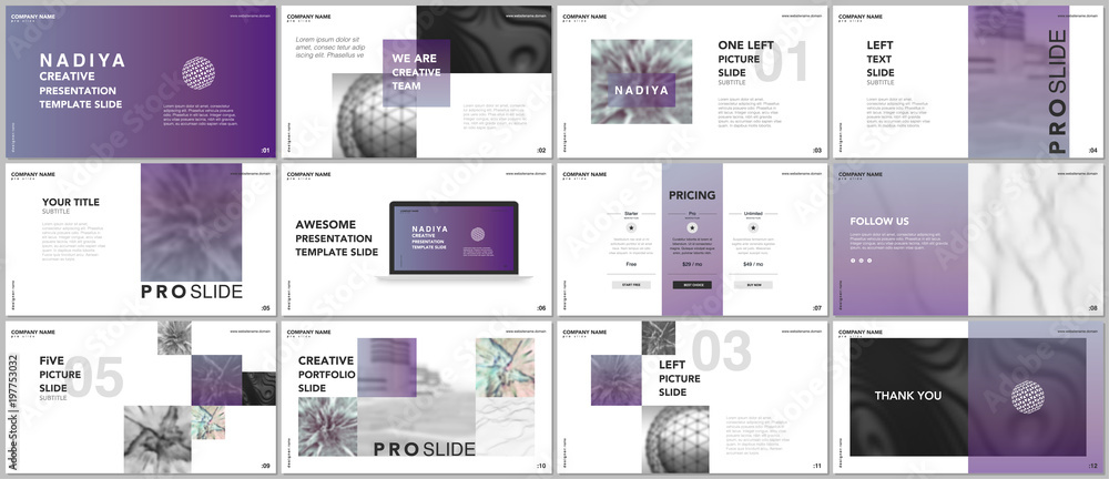 Wall mural minimal presentations, portfolio templates. blue elements on a white background. brochure cover vect