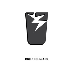 Obraz premium broken glass icon isolated on white background for your web, mobile and app design
