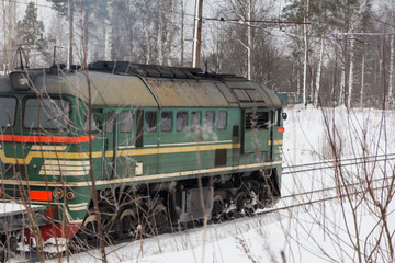 The old locomotive is moving