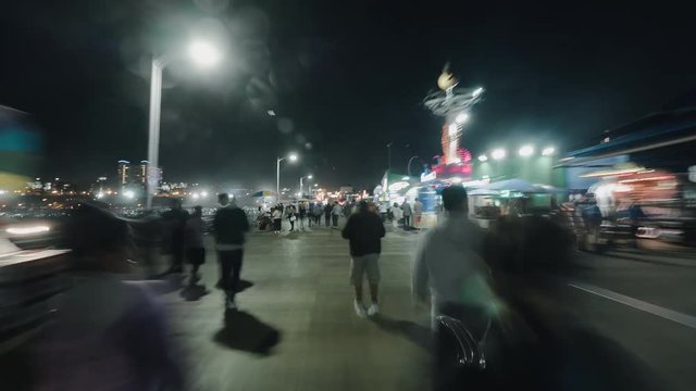 Hyperlapse on Santa Monica Pier at night