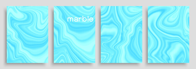 Marble texture background set. Colorful trendy artistic backgrounds.