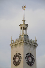 The clock tower of the Sochi railway station
