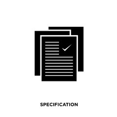 specification icon isolated on white background for your web, mobile and app design