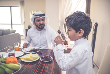 Arabic happy family lifestyle moments at home