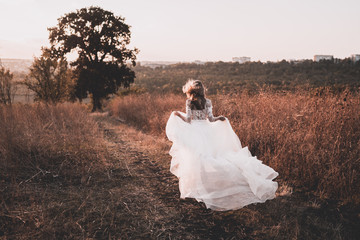 A woman in a white wedding dress