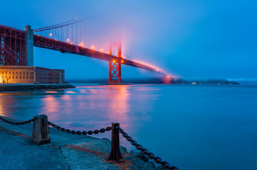 Golden Gate Bridge San Francisco at dusk 