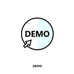 demo icon isolated on white background for your web, mobile and app design