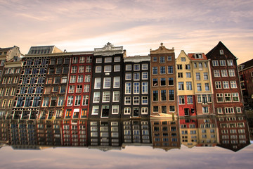 Nice view in the center of Amsterdam in Netherlands