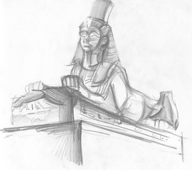 Egyptian sphynx sketch