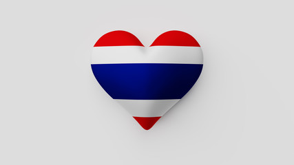 Corazón bandera Tailandia. 3D