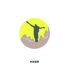 hiker icon isolated on white background for your web, mobile and app design