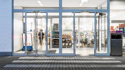 People buying at the supermarket, time lapse - All brands and logos removed
