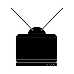 Fototapeta premium retro television icon over white background, vector illustration