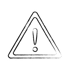 sketch of warning sign icon over white background, vector illustration