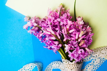 Fresh hyacinth spring flowers bouquet