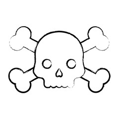 sketch of danger skull icon over white background, vector illustration