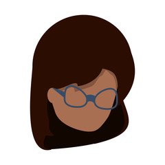 Obraz na płótnie Canvas avatar woman wearing glasses over white background, colorful design. vector illustration