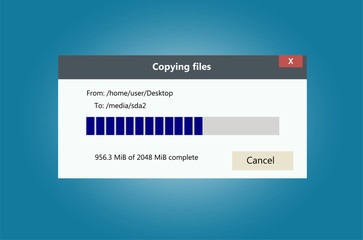 Fototapeta na wymiar Progress bar of file copying