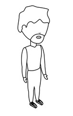 avatar man with beard standing icon over white background vector illustration