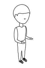 avatar man wearing casual clothes standing icon over white background vector illustration