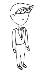 avatar businessman standing over white background, vector illustration