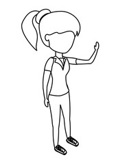 avatar woman wearing sport clothes over white background, vector illustration