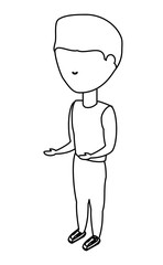 avatar man wearing sport clothes icon over white background vector illustration