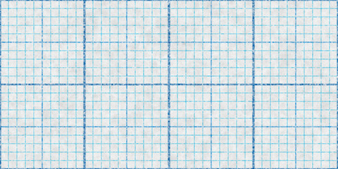 Blue Seamless Millimeter Paper Background. Tiling Graph Grid Texture. Empty Lined Pattern.