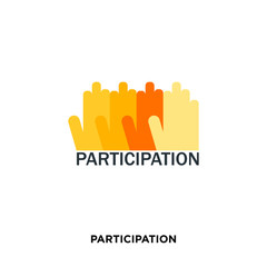 Fototapeta premium participation icon isolated on white background for your web, mobile and app design