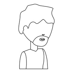 avatar man with beard icon over white background vector illustration