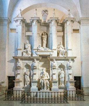 The Moses from Michelangelo, in the Church of San Pietro in Vincoli in Rome, Italy.
