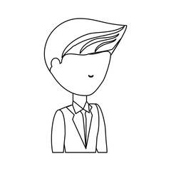 avatar businessman icon over white background, vector illustration