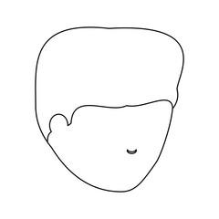 avatar man face icon over white background, vector illustration