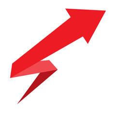 arrow design for infographics. red arrow on white background. modern arrow. logo design.