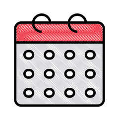 calendar planner icon over white background, colorful design. vector illustration