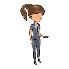 avatar woman standing over white background, colorful design. vector illustration